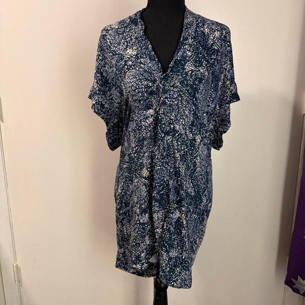Button Down V-Neck Dress